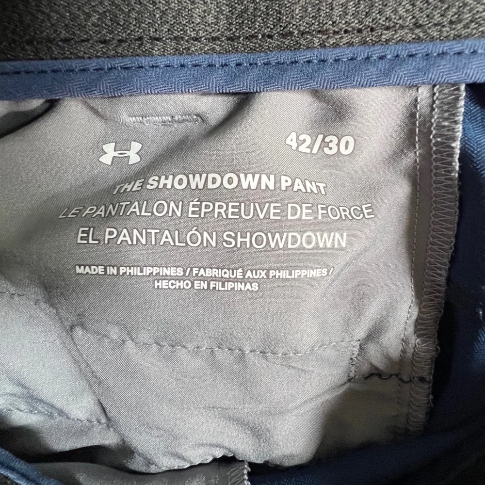 Under Armour Showdown Pants Mens 42/30 Blue Golf Performance Trousers Stretch